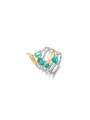 925 Sterling Silver With Silver Plated Gemstone Geometric Stacking Rings