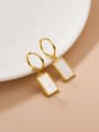 925 Sterling Silver With 18k Gold Plated Personalized Square Drop Earrings