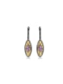 925 Sterling Silver With 18k Gold Plated Vintage Geometric Drop Earrings