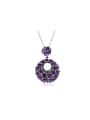 925 Sterling Silver With Raw Crystal  Round Necklaces