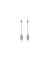 925 Sterling Silver With White Gold Plated Delicate Water Drop Drop Earrings