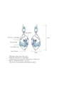 925 Sterling Silver With White Gold Plated Delicate Geometric Drop Earrings