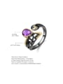 925 Sterling Silver With Black Gun Plated Vintage Water Drop Statement Rings