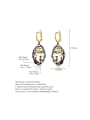 925 Sterling Silver With Black Gun Plated Vintage Garnet Geometric Drop Earrings