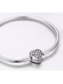 925 silver cute heart element basic bracelet