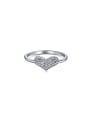 925 Sterling Silver With White Gold Plated Delicate Heart Rings