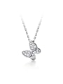 925 Sterling Silver With White Gold Plated Delicate Butterfly Necklaces