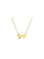 925 Sterling Silver With 18k Gold Plated Delicate Bowknot Necklaces