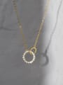 925 Sterling Silver With 18k Gold Plated Delicate Round Necklaces