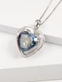 925 Sterling Silver With White Gold Plated Delicate Heart Necklaces