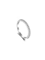 925 Sterling Silver With White Gold Plated Delicate Geometric Band Rings