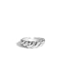 925 Sterling Silver With White Gold Plated Vintage Geometric Band Rings