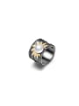 925 Sterling Silver With 18k Gold Plated Personalized Flower Band Rings