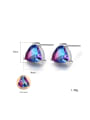 925 Sterling Silver With Mystic Topaz Triangle Stud Earring