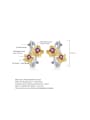 925 Sterling Silver With 18k Gold Plated Delicate Flower Earrings