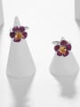 925 Sterling Silver With White Gold Plated Delicate Flower Earrings