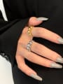 925 Sterling Silver With 18k Gold Plated Punk Irregular Band Rings