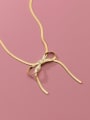 925 Sterling Silver With 18k Gold Plated Personalized Bowknot Necklaces