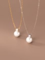 925 Sterling Silver With 18k Gold Plated Delicate Ball Necklaces