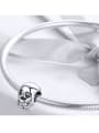 925 silver cute skull charm