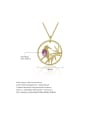 925 Sterling Silver With 18k Gold Plated Personalized Round Necklaces