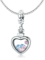 925 silver cute heart charm