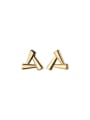 925 Sterling Silver With 18k Gold Plated Simplistic Geometric Stud Earrings