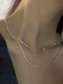 925 Sterling Silver With Double Chain  Necklaces