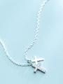 925 Sterling Silver With White Gold Plated Delicate Cross Birthday Necklaces