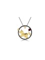 925 Sterling Silver With 18k Gold Plated Delicate Round Necklaces