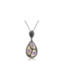 925 Sterling Silver With 18k Gold Plated Vintage Water Drop Necklaces