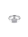 925 Sterling Silver With White Gold Plated Delicate Crown Engagement Rings