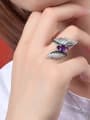 925 Sterling Silver With White Gold Plated Personalized Feather Statement Rings