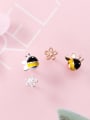 925 Sterling Silver With  Bees Stud Earrings