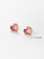 925 Sterling Silver With 18k Gold Plated Delicate Heart Stud Earrings