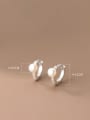 925 Sterling Silver With Freshwater Pearl Geometric Hoop Earrings