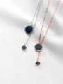 925 Sterling Silver With Rose Gold Plated Simplistic Round Necklaces