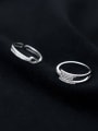 925 Sterling Silver With 18k Gold Plated Delicate Geometric Band Rings