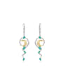 925 Sterling Silver With 18k Gold Plated Vintage Round Drop Earrings