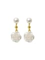 925 Sterling Silver With 18k Gold Plated Delicate Flower Drop Earrings