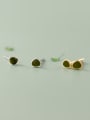 925 Sterling Silver With 18k Gold Plated Delicate Geometric Stud Earrings