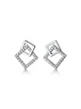 925 Sterling Silver With 18k Gold Plated Delicate Geometric Stud Earrings