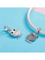 925 silver cute owl charm