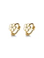 925 Sterling Silver With 18k Gold Plated Delicate Flower Stud Earrings