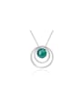 925 Sterling Silver With White Gold Plated Delicate Round Necklaces