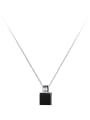 925 Sterling Silver With  Enamel Square Necklaces