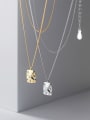 925 Sterling Silver With 18k Gold Plated Simplistic Geometric Necklaces