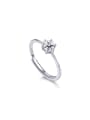 925 Sterling Silver With White Gold Plated Delicate Geometric Engagement Rings