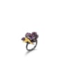 925 Sterling Silver With 18k Gold Plated Vintage Flower Rings