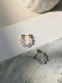 925 Sterling Silver With 18k Gold Plated Delicate Charm Stud Earrings